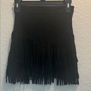 Altar'd State Black Fringe Mini Skirt